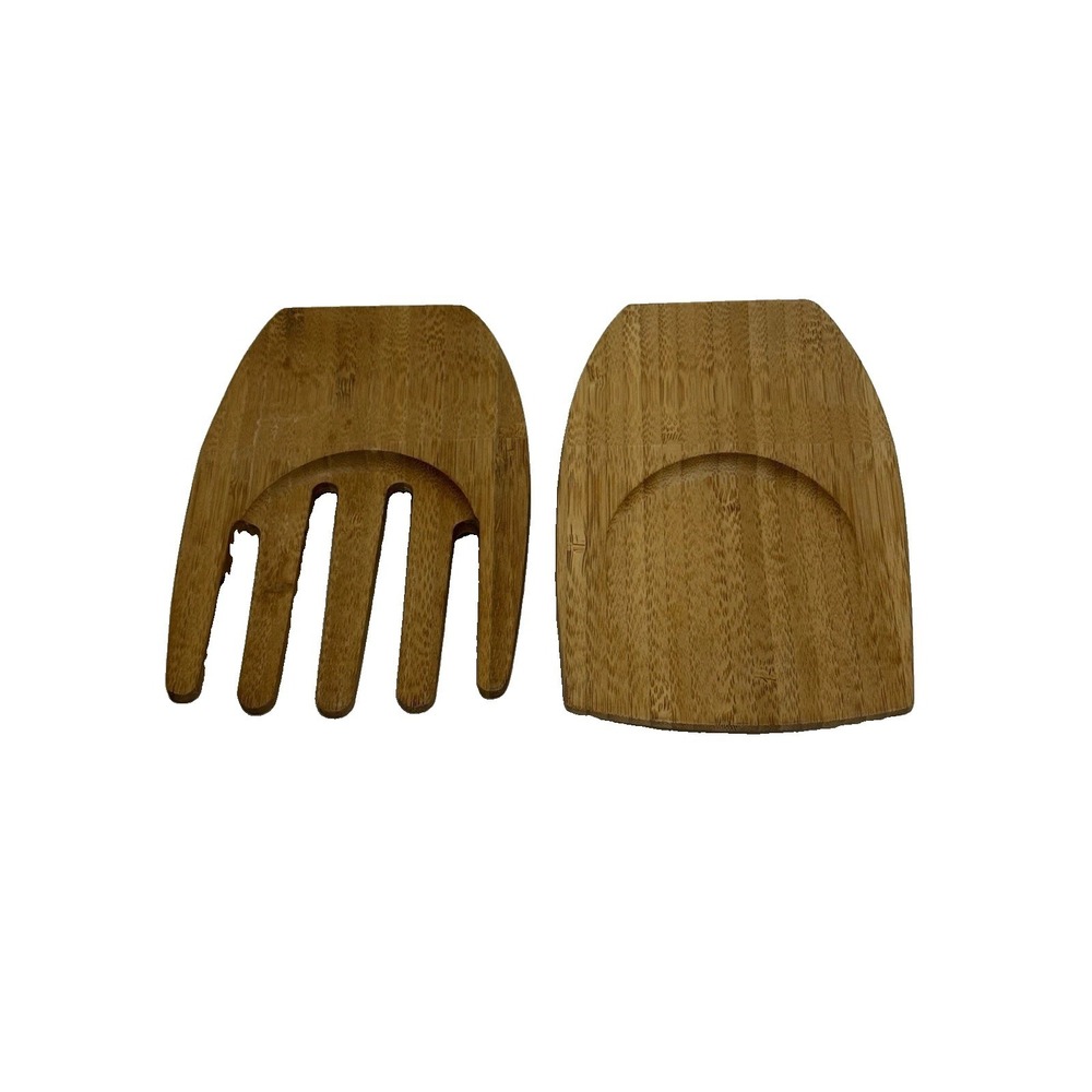 The Pampered Chef Bamboo Salad Tongs Serving Claws Tossing Bamboo Wood